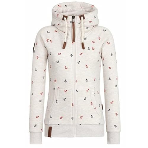 Newbestyle Jacke Damen Sweatjacke Hoodie Sweatshirt Oberteile Damen Pullover Kapuzenpullover Pulli,White,3XL von Newbestyle