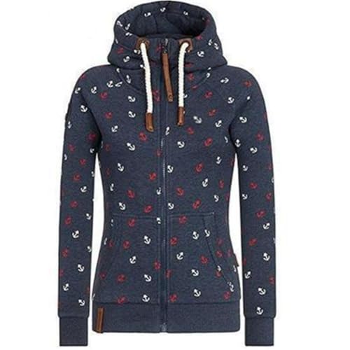Newbestyle Jacke Damen Sweatjacke Hoodie Sweatshirt Oberteile Damen Pullover Kapuzenpullover Pulli mit Reissverschluss,Dark Blue,M von Newbestyle