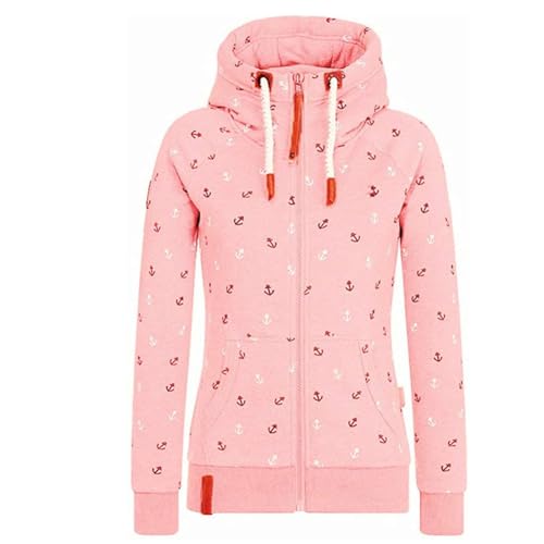Newbestyle Jacke Damen Sweatjacke Hoodie Sweatshirt Oberteile Damen Pullover Kapuzenpullover Pulli mit Reissverschluss,pink,M von Newbestyle
