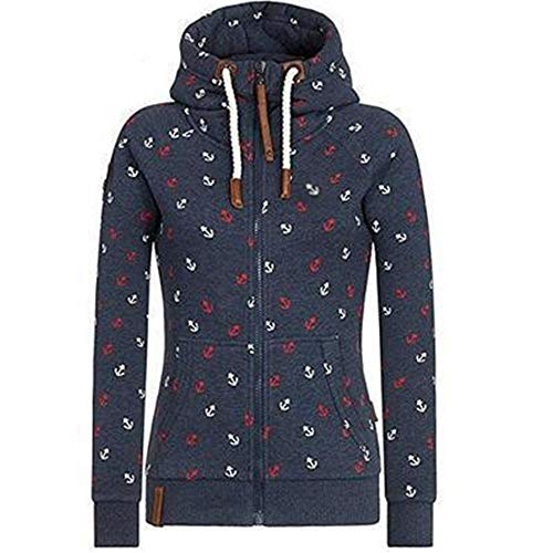 Newbestyle Jacke Damen Sweatjacke Hoodie Sweatshirt Oberteile Damen Pullover Kapuzenpullover Pulli mit Reissverschluss(Dunkelblau,S) von Newbestyle