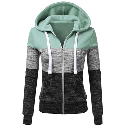 Newbestyle Jacke Damen Sweatjacke Hoodie Sweatshirt Pullover Oberteile Kapuzenpullover,Dark Green,XXL von Newbestyle
