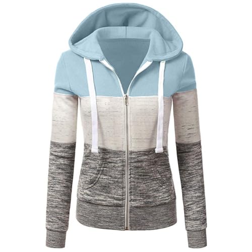 Newbestyle Jacke Damen Sweatjacke Hoodie Sweatshirt Pullover Oberteile Kapuzenpullover,Light Green,XS von Newbestyle