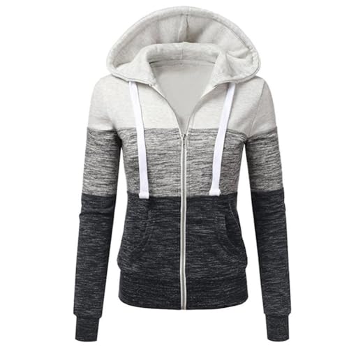 Newbestyle Jacke Damen Sweatjacke Hoodie Sweatshirt Pullover Oberteile Kapuzenpullover,White,XL von Newbestyle