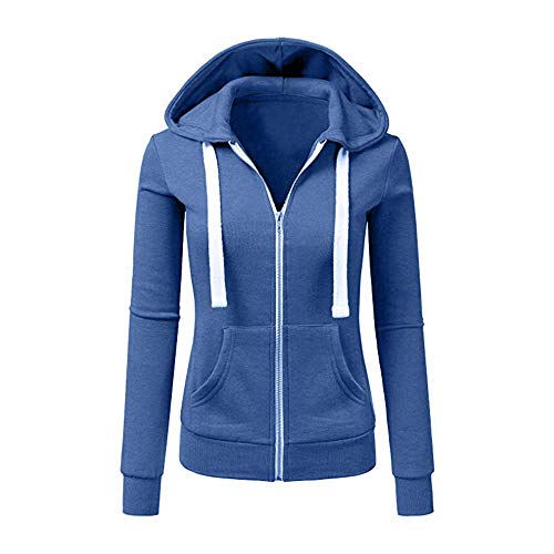 Newbestyle Jacke Damen Sweatjacke Hoodie Sweatshirtjacke Pullover Oberteile Kapuzenpullover (Denim Blau, XS) von Newbestyle