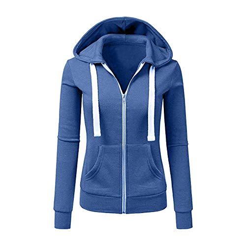 Newbestyle Jacke Damen Sweatjacke Hoodie Sweatshirtjacke Pullover Oberteile Kapuzenpullover (Denim Blau, XXL) von Newbestyle