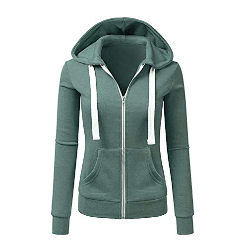 Newbestyle Jacke Damen Sweatjacke Hoodie Sweatshirtjacke Pullover Oberteile Kapuzenpullover (Reingrün, M) von Newbestyle