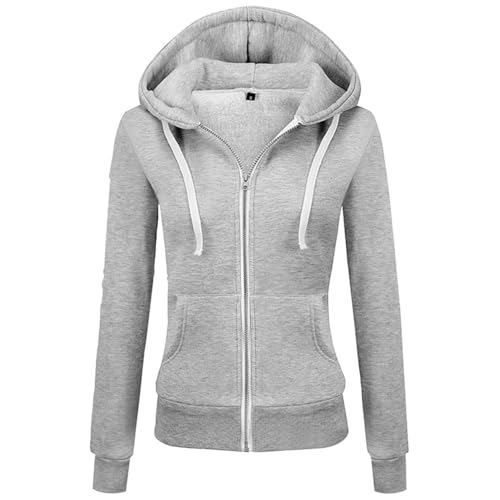 Newbestyle Jacke Damen Sweatjacke Hoodie Sweatshirt Pullover Oberteile Kapuzenpullover,Pure Light Grey,3XL Newbestyle Jacke Damen Sweatjacke Hoodie Sweatshirt Pullover Oberteile Kapuzenpullover,Pure Light Grey,3XL von Newbestyle
