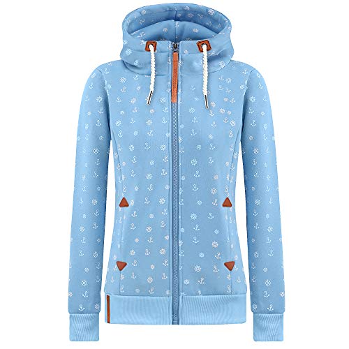 Newbestyle Jacke Damen Sweatjacke Kapuzenpullover Oberteile Hoodie Sweatshirtjacke Pullover mit Kapuze (Himmelblau,XL) von Newbestyle