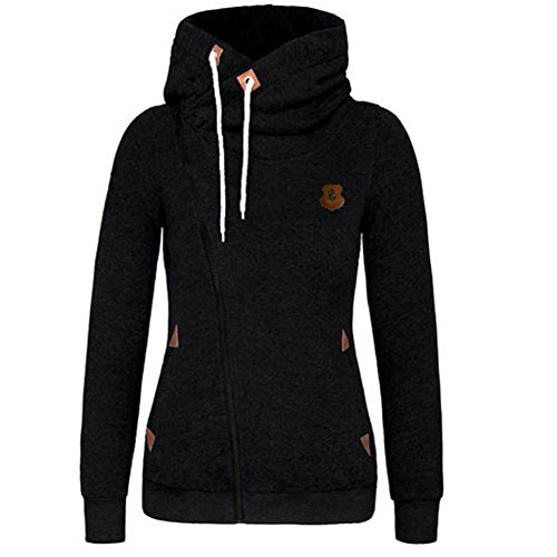Newbestyle Jacke Damen Sweatjacke Vicky Zip Hoodie Pulli Oberteile Damen Kapuzenpullover Pullover mit Kapuze,Black,M von Newbestyle