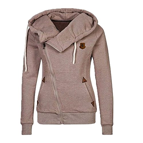 Newbestyle Jacke Damen Sweatjacke Vicky Zip Hoodie Pulli Oberteile Damen Kapuzenpullover Pullover mit Kapuze,Khaki,3XL von Newbestyle