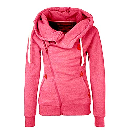 Newbestyle Jacke Damen Sweatjacke Vicky Zip Hoodie Pulli Oberteile Damen Kapuzenpullover Pullover mit Kapuze,pink,L von Newbestyle