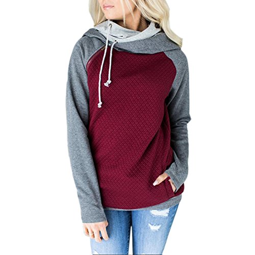 Newbestyle Kapuzenpullover Damen Sweatshirt Hoodies Kapuzenpulli Frühling Herbst Pullover mit Schrägem Reißverschluss von Newbestyle