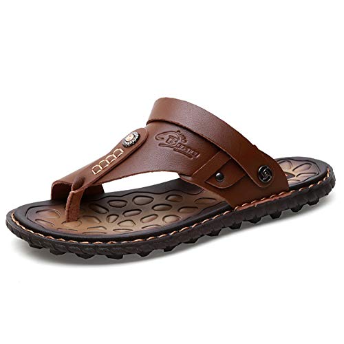 Newbestyle Sommer Strand Sandalen Herren Pantoletten Zehentrenner Dunkelbraun 40 von Newbestyle