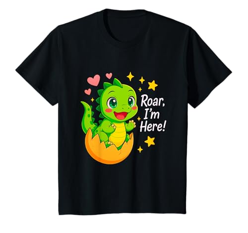 Roar I'm Here Niedlicher Baby-Dinosaurier für Kinder Kleinkinder 2/2 T-Shirt von Newborn Announcement Gender Reveal & Baby Showers