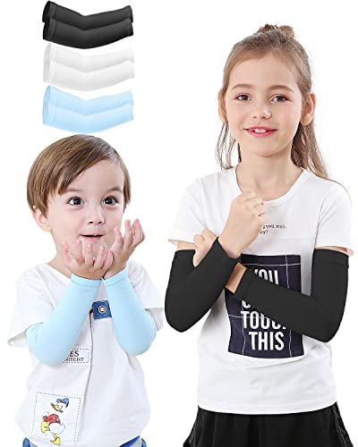 Newbyinn Armmanschetten für Kinder, Kleinkinder, UPF 50 UV-Schutz, Weiß, Mittel von Newbyinn