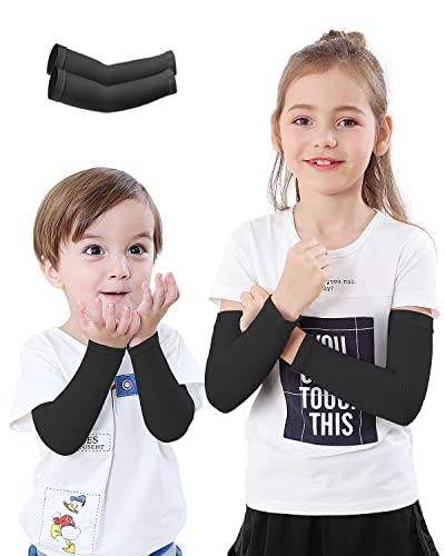 Newbyinn Armmanschetten für Kinder, Kleinkinder, UPF 50 UV-Schutz, schwarz, Mittel von Newbyinn