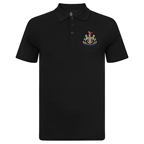 Newcastle United FC Herren Polo-Shirt mit originalem Logo - Schwarz - L von Newcastle United F.C.