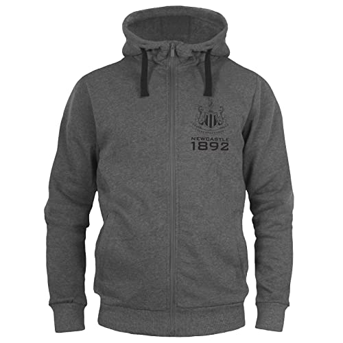 Newcastle United FC - Herren Fleece-Kapuzenjacke mit Reißverschluss - Offizielles Merchandise - Geschenk für Fußballfans - Grau - L von Newcastle United F.C.