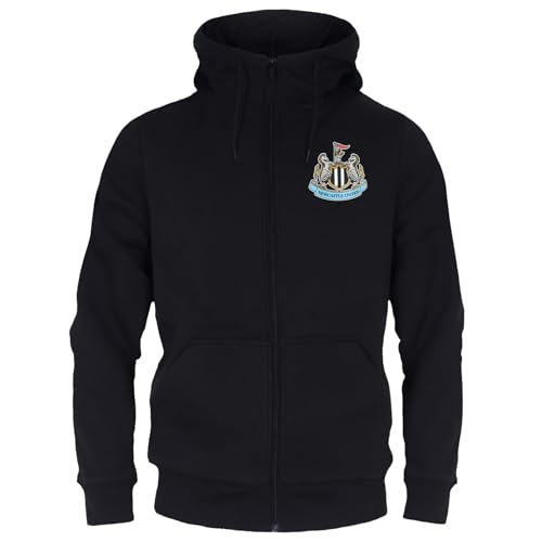 Newcastle United FC - Herren Fleece-Kapuzenjacke mit Reißverschluss - Offizielles Merchandise - Geschenk für Fußballfans - Schwarz - 3XL von Newcastle United F.C.