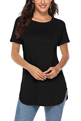 Newchoice Damen Casual Fledermaus Langarm T-Shirt Rundhals Basic Lose Tunika Tops - Schwarz - XX-Large Newchoice Damen Casual Fledermaus Langarm T-Shirt Rundhals Basic Lose Tunika Tops - Schwarz - XX-Large von Newchoice