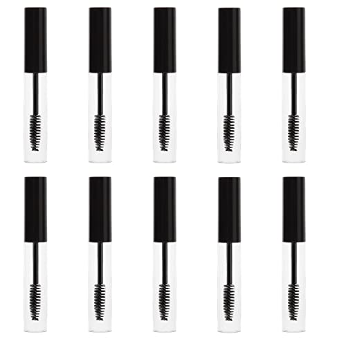 Newellsail Leere Mascara-Tube mit Wimpernstab 10ml Nachfüllbare Klar Mascara-Röhrchen Leere Mascaraflasche mit Gummieinsätzen für DIY Wimpernwachstum 10 Stück von Newellsail