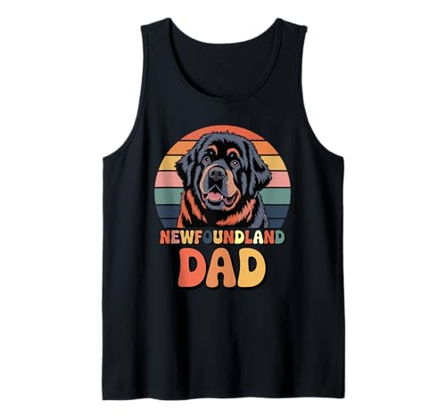 Herren Retro Newfoundland Dad Newfie Tank Top von Newfoundland Dog Lover Gifts
