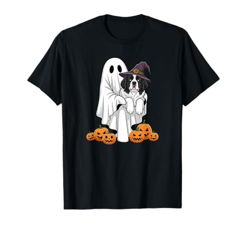 Lustiger Geist Neufundländer Kürbis Halloween Kinder Herren Damen T-Shirt von Newfoundland Lovers Halloween Outfits for Boy Girl