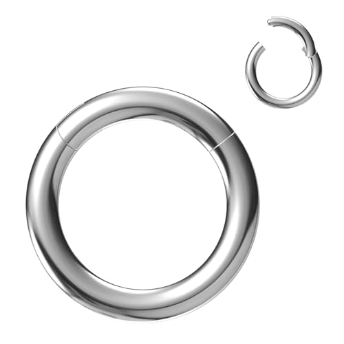 NewkeepsR 2,0mm×12mm Groß Messgerät 316L Chirurgischer Stahl Septum Aufklappbar Klicker Segment Lappen Turm Umlaufbahn Muschel Ringe von NewkeepsR
