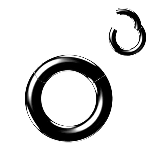 NewkeepsR Stahl 3.0mm Dicke 10mm Schwarz Eloxiertes PVD 316L Septum Klicksegment Orbital Conchringe mit großem Durchmesser von NewkeepsR