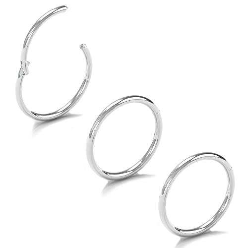 NewkeepsR 3Piece-1.0mm Dicke 316L Chirurgenstahl Gelenk Clicker Segment Nahtlose Ringe, Nahtlose Lappen Knorpel Tragus Ohrring Nase Hoop-10mm von NewkeepsR