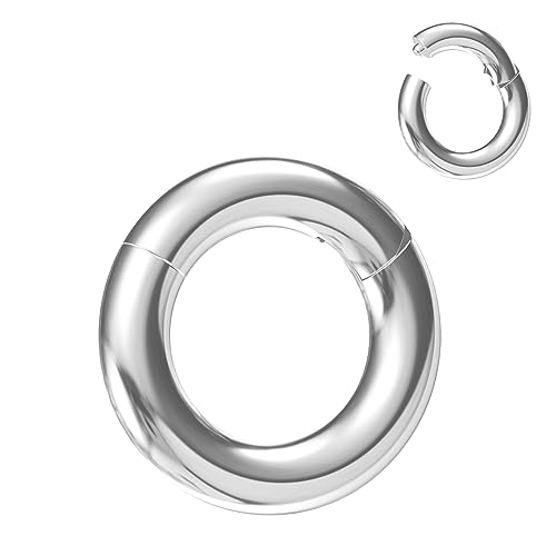 NewkeepsR Stahl 4,0mm×8mm Stahl Clicker Septum Ring, Segmentring Piercing Mit Großem Durchmesser Hinged Earing Seamless Hoop Schmuck von NewkeepsR