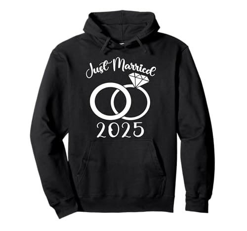 Just Married 2025 Eheringe Passendes Paar Brautpaar Pullover Hoodie von Newlyweds 2025 Bride and Groom Wedding Planners