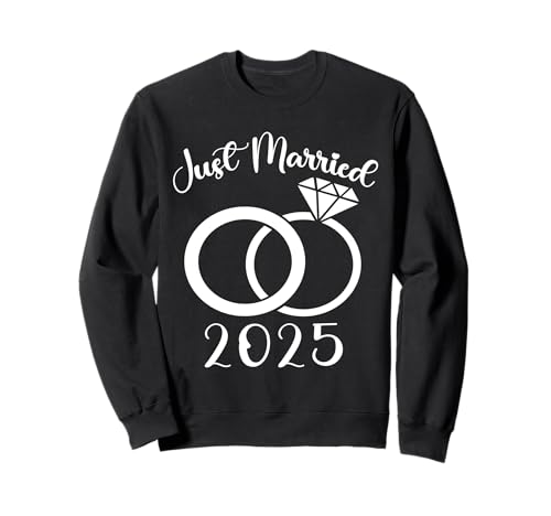 Just Married 2025 Eheringe Passendes Paar Brautpaar Sweatshirt von Newlyweds 2025 Bride and Groom Wedding Planners