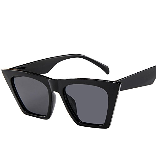 Newmybest Mode Sonnenbrille Herren Damen Übergroße Rechteck Unisex Vintage Retro Cat Eye Sonnenbrille (Schwarz, A) von Newmybest