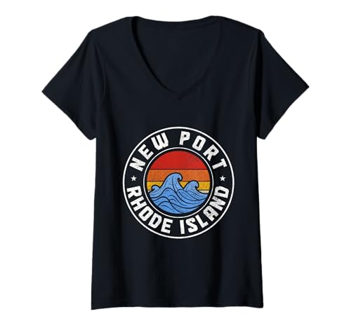 Damen Newport, Rhode Island, RI Pride T-Shirt mit V-Ausschnitt Damen Newport, Rhode Island, RI Pride T-Shirt mit V-Ausschnitt von Newport Rhode Island - Apparel & Gifts