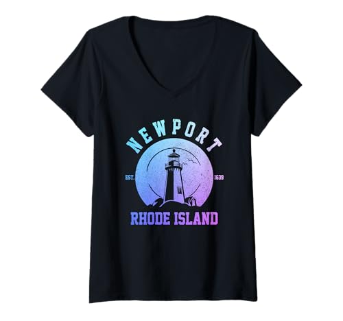 Damen Newport, Rhode Island, RI Pride T-Shirt mit V-Ausschnitt Damen Newport, Rhode Island, RI Pride T-Shirt mit V-Ausschnitt von Newport Rhode Island - Apparel & Gifts