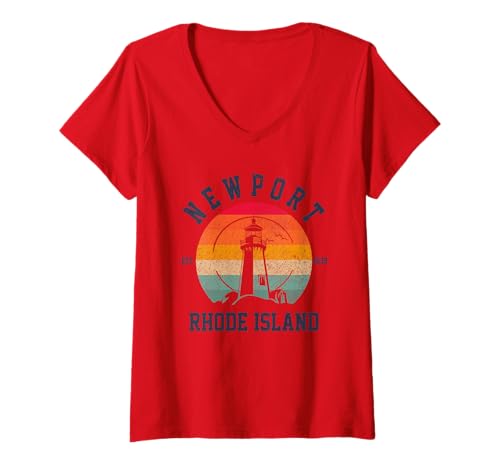 Damen Newport, Rhode Island, RI Pride T-Shirt mit V-Ausschnitt Damen Newport, Rhode Island, RI Pride T-Shirt mit V-Ausschnitt von Newport Rhode Island - Apparel & Gifts