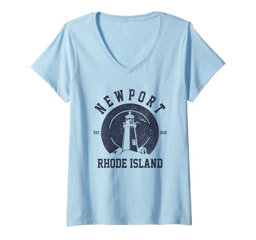 Damen Newport, Rhode Island, RI Pride T-Shirt mit V-Ausschnitt Damen Newport, Rhode Island, RI Pride T-Shirt mit V-Ausschnitt von Newport Rhode Island - Apparel & Gifts