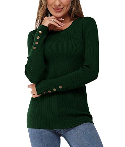 Newshows Pullover Damen Herbst Strickpullover Elegant Damenpullover Winter Pulli Damen Armee-grün,L von Newshows