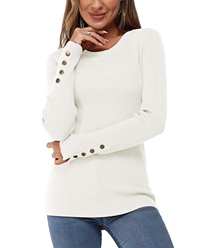 Newshows Pullover Damen Herbst Strickpullover Elegant Damenpullover Winter Pulli Damen Beige,XL von Newshows