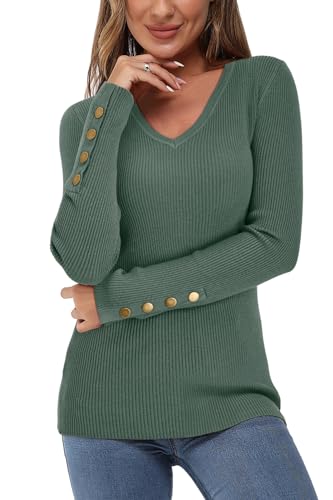 Newshows Pullover für Damen Herbst Strickpullover Winter Elegant Damenpullover Langarm Winterpullover Damen Karamell Orange von Newshows