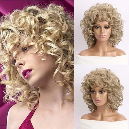 Kurze Lockige Perücken für Schwarze Frauen Weiche Blonde Große Lockige Perücke mit Bangs Afro Kinky Curls Hitzebeständige Natürliche Aussehende Haarperücken Hitzebeständige Synthetische(Blonde) Kurze Lockige Perücken für Schwarze Frauen Weiche Blonde Große Lockige Perücke mit Bangs Afro Kinky Curls Hitzebeständige Natürliche Aussehende Haarperücken Hitzebeständige Synthetische(Blonde) von Newsuyuan