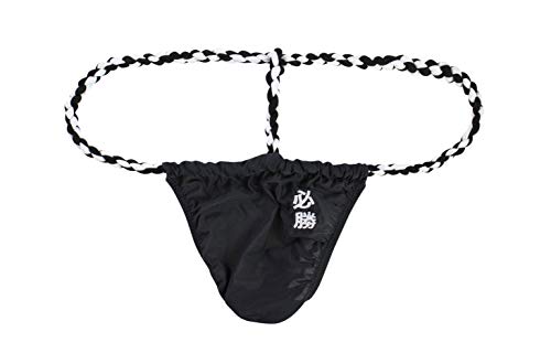 Newsywell Herren Baumwolle Tanga Bikinis String Niedrige Taille Elastische Männer Stretchy Slips 1-Packung Unterwäsche Schwarz X-Large von Newsywell