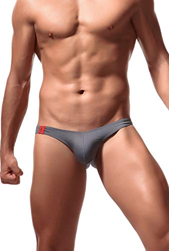 Newsywell Herren Bikini Elasthan Low Waist Unterhose Micro Slips Unterwäsche Grau X-Large von Newsywell