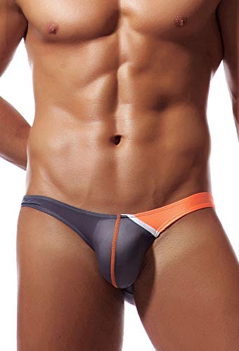 Newsywell Herren Bikini Niedrige Taille Minimalist Elastische Pouch Low Rise Briefs Unterwäsche Grau XX-Large von Newsywell