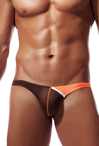 Newsywell Herren Bulge Bikini Stretchy Bikini Atmungsaktiv Low Rise Pouch Briefs Unterwäsche Kaffeebraun X-Large von Newsywell