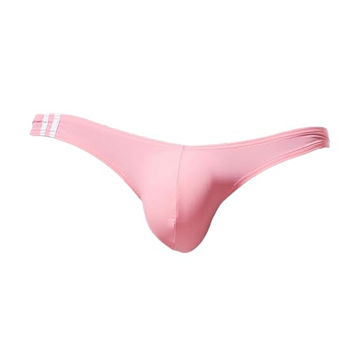 Newsywell Herren Eisseide Bikini Bikinis Mode Micro Low Rise Elastische Bulge Slips Männer Unterwäsche Pink Mittel von Newsywell