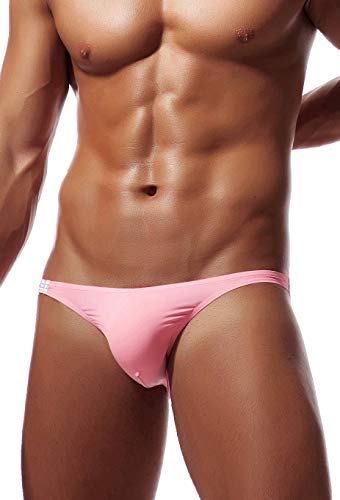 Newsywell Herren Eisseide Bikini Bulge Pouch Micro Männer Niedrige Taille Briefs Unterwäsche Pink X-Large von Newsywell