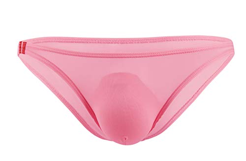 Newsywell Herren Eisseide Bikini Bulge Pouch Micro Männer Niedrige Taille Briefs Unterwäsche Pink X-Large von Newsywell