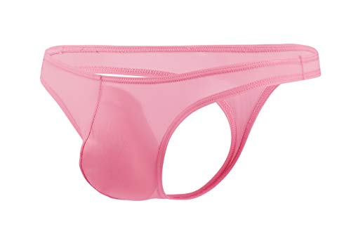 Newsywell Herren Eisseide Tanga Bikinis Bulge Pouch String Micro Männer Niedrige Taille Briefs 1-Packung Unterwäsche Pink X-Large von Newsywell